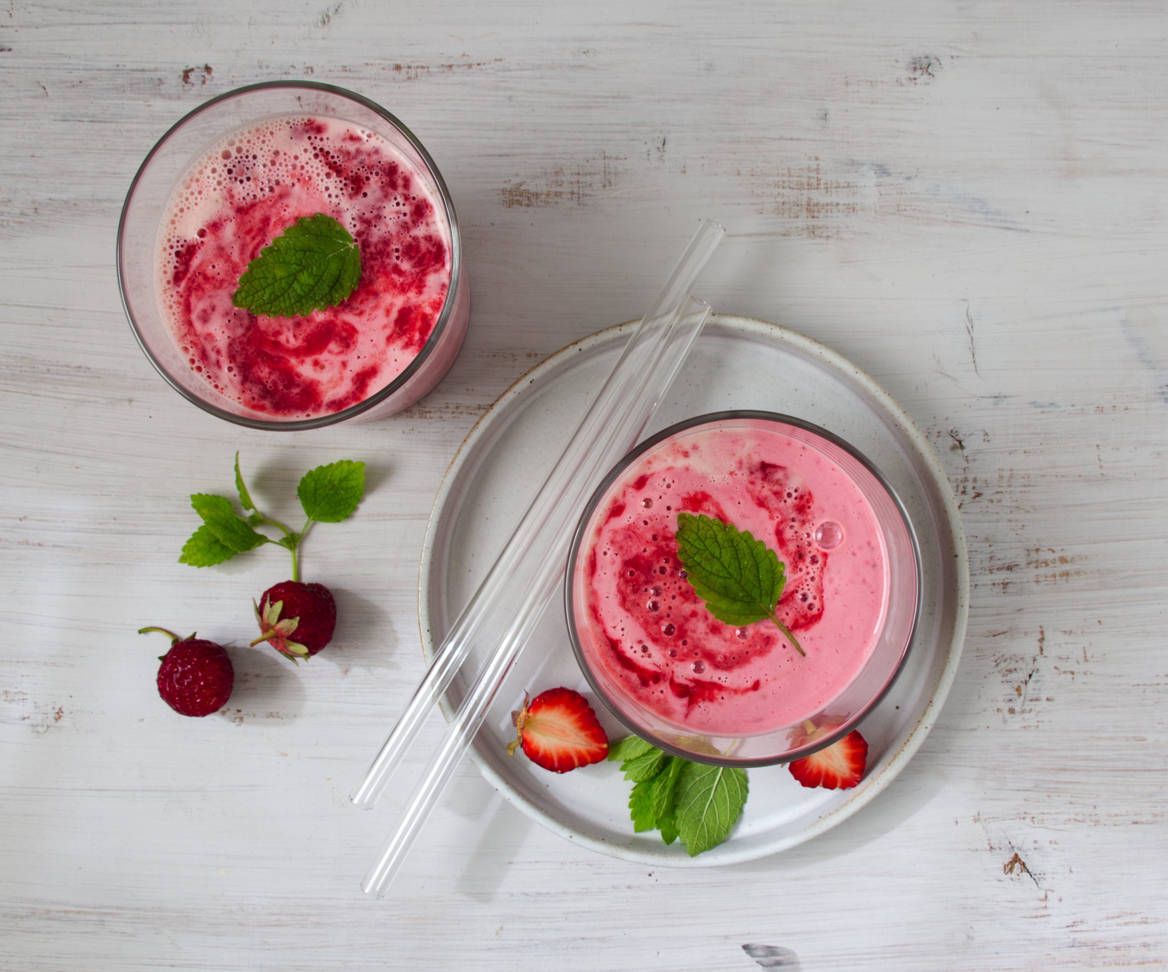 Erdbeer-Protein-Shake mit Magerquark